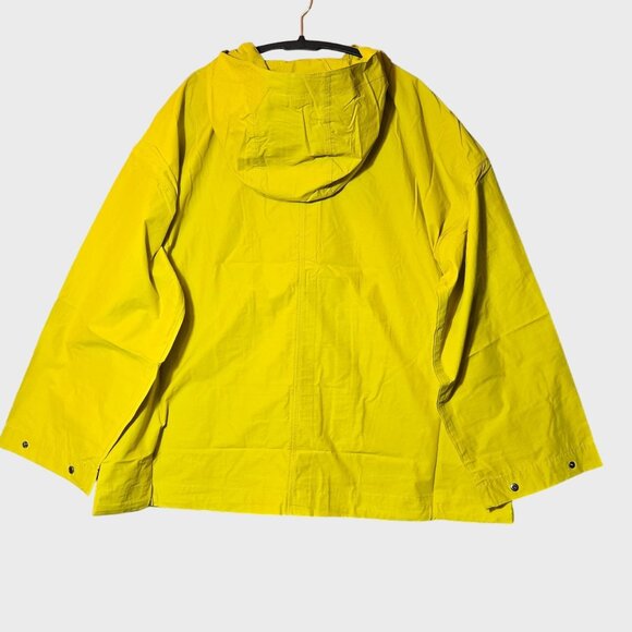 Eileen Fisher Hooded Jacket XL Yellow Drawstring Zip Up Lightweight Minimalist - Picture 8 of 16
